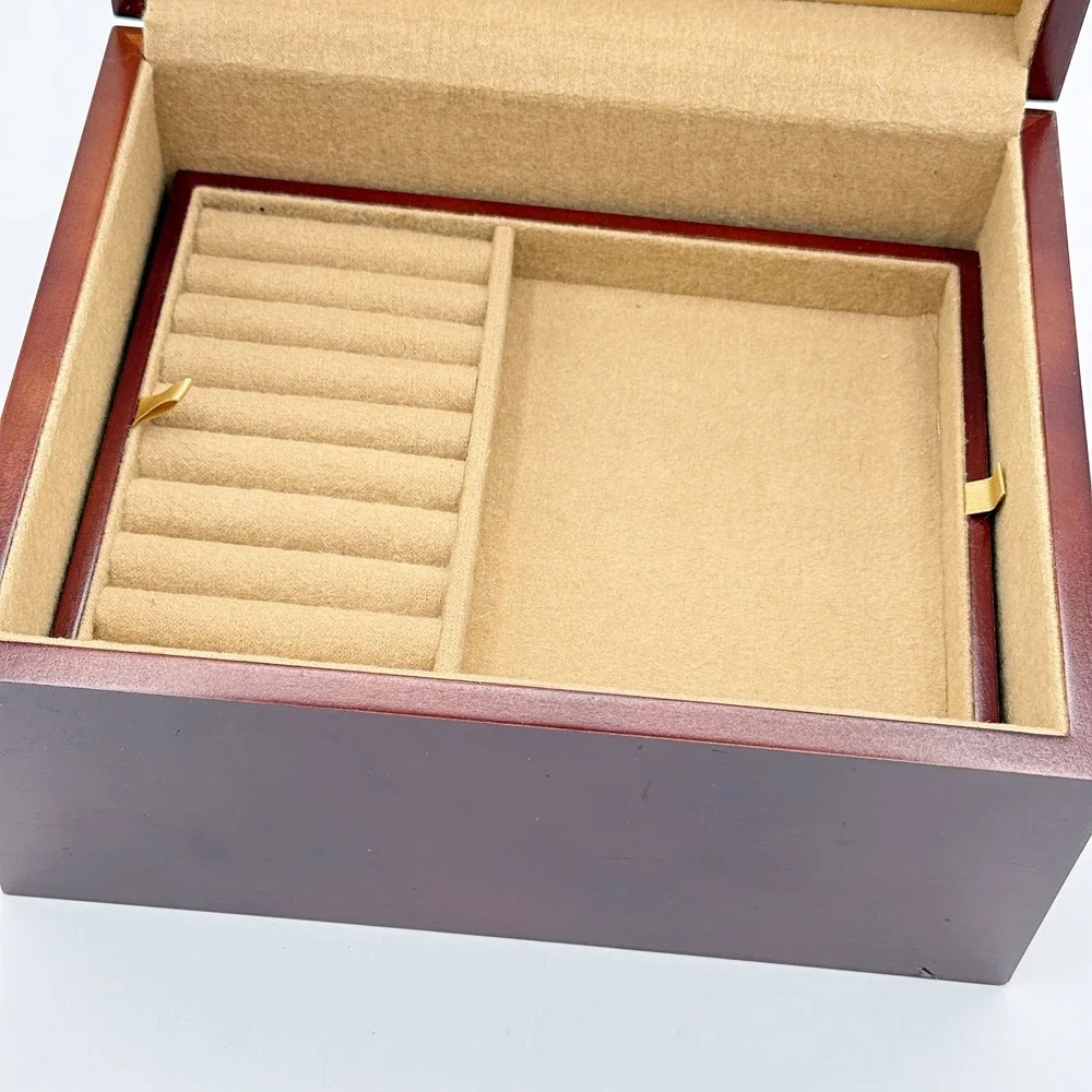 Judith Ripka Jewelry Box Chest Diamonique Heart Handle 3 Level Ostrich Embossed